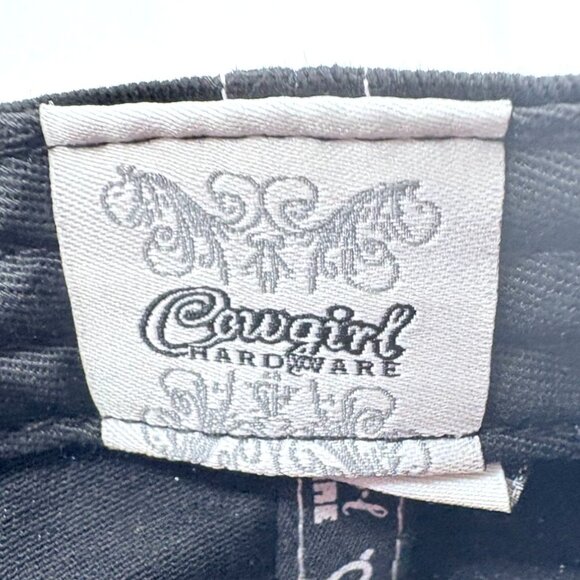 Cowgirl Hardware Black Embroidered Snapback Womens Baseball Cap Hat - Picture 7 of 8